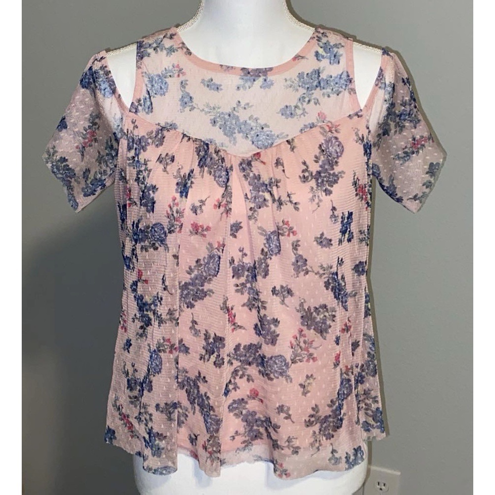 by & by Pink Floral Blouse